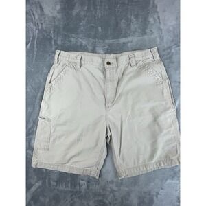 Carhartt Carpenter Flat Front Cargo Shorts Men's Size 40 B147 TAN